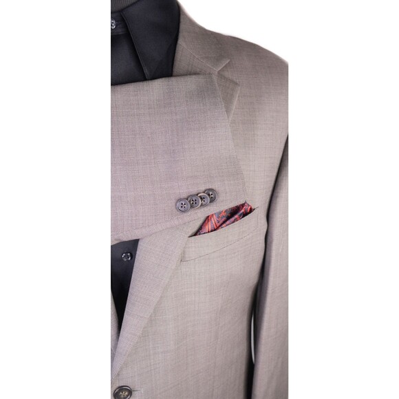 Tommy Hilfiger Sport Coat Blazer Suit Jacket Mens 42L Beige Wool Two Button - Picture 6 of 14